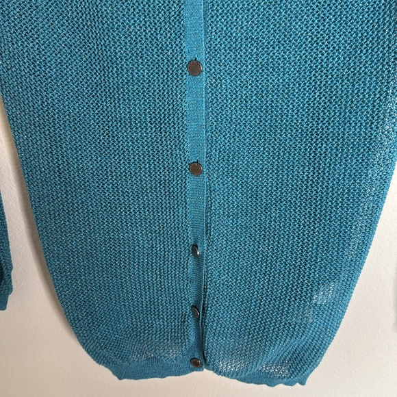 Zadig & Voltaire Teal Open Knit Cardigan Size Small - Picture 5 of 6
